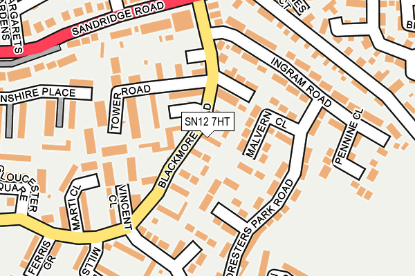 SN12 7HT map - OS OpenMap – Local (Ordnance Survey)