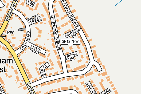 SN12 7HW map - OS OpenMap – Local (Ordnance Survey)