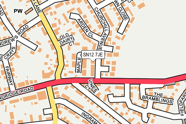 SN12 7JE map - OS OpenMap – Local (Ordnance Survey)