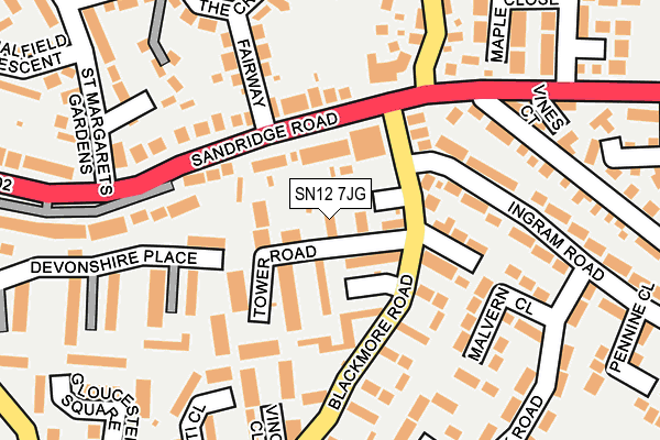 SN12 7JG map - OS OpenMap – Local (Ordnance Survey)