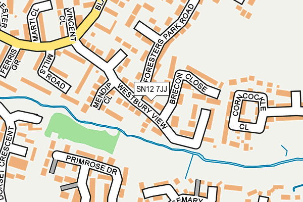 SN12 7JJ map - OS OpenMap – Local (Ordnance Survey)