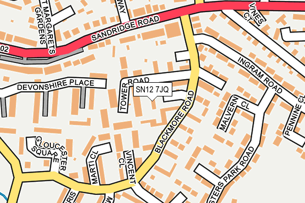 SN12 7JQ map - OS OpenMap – Local (Ordnance Survey)