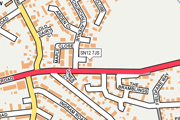 SN12 7JS map - OS OpenMap – Local (Ordnance Survey)