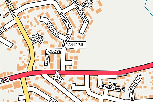 SN12 7JU map - OS OpenMap – Local (Ordnance Survey)