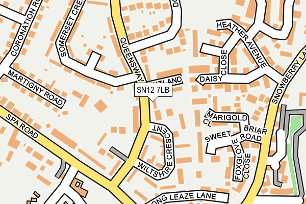 SN12 7LB map - OS OpenMap – Local (Ordnance Survey)