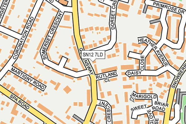 SN12 7LD map - OS OpenMap – Local (Ordnance Survey)