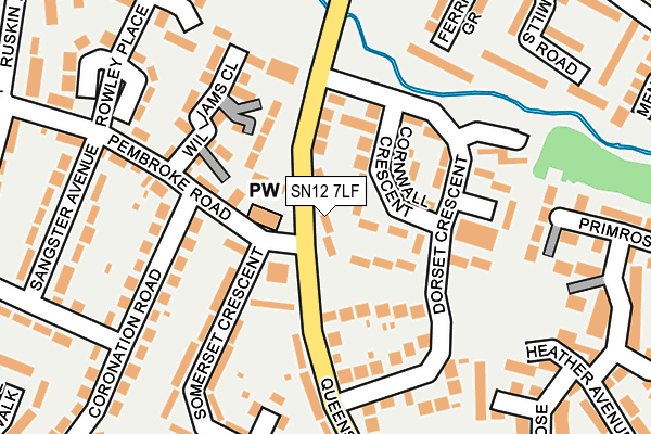 SN12 7LF map - OS OpenMap – Local (Ordnance Survey)