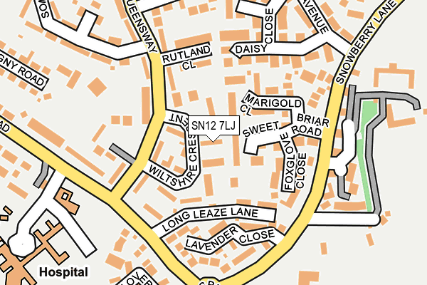 SN12 7LJ map - OS OpenMap – Local (Ordnance Survey)