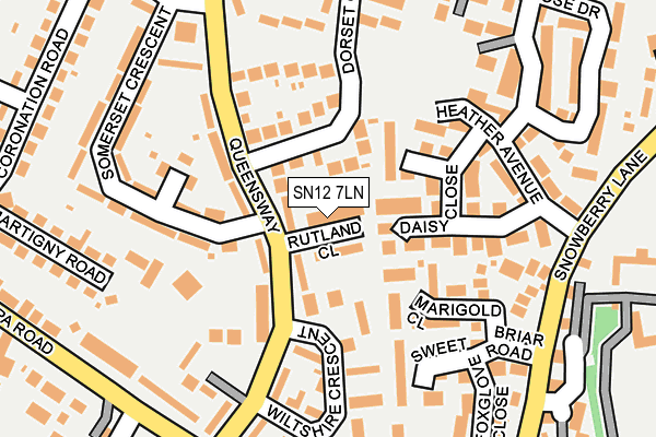 SN12 7LN map - OS OpenMap – Local (Ordnance Survey)