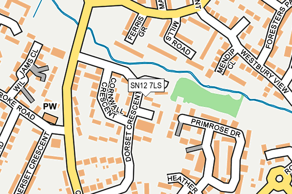 SN12 7LS map - OS OpenMap – Local (Ordnance Survey)