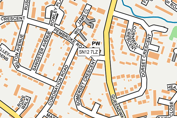 SN12 7LZ map - OS OpenMap – Local (Ordnance Survey)