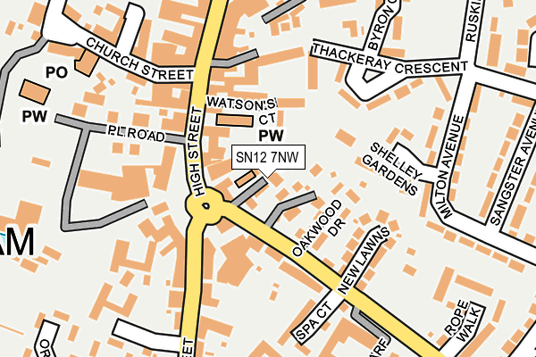 SN12 7NW map - OS OpenMap – Local (Ordnance Survey)