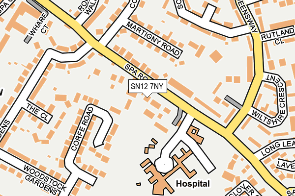 SN12 7NY map - OS OpenMap – Local (Ordnance Survey)
