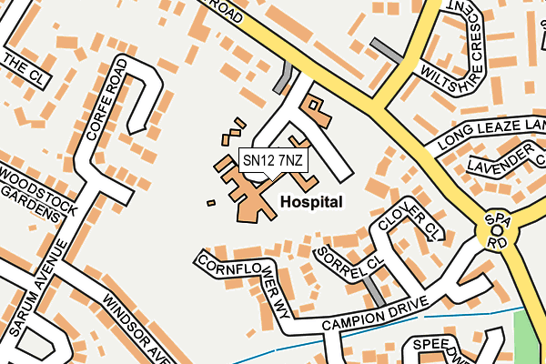 SN12 7NZ map - OS OpenMap – Local (Ordnance Survey)