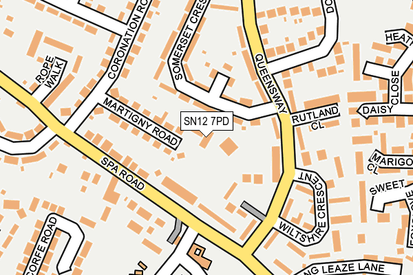 SN12 7PD map - OS OpenMap – Local (Ordnance Survey)