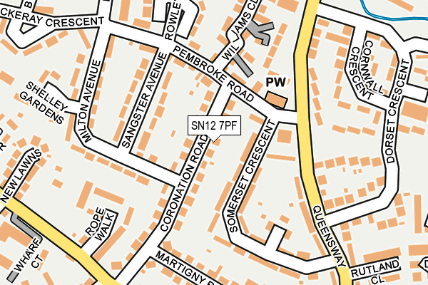 SN12 7PF map - OS OpenMap – Local (Ordnance Survey)