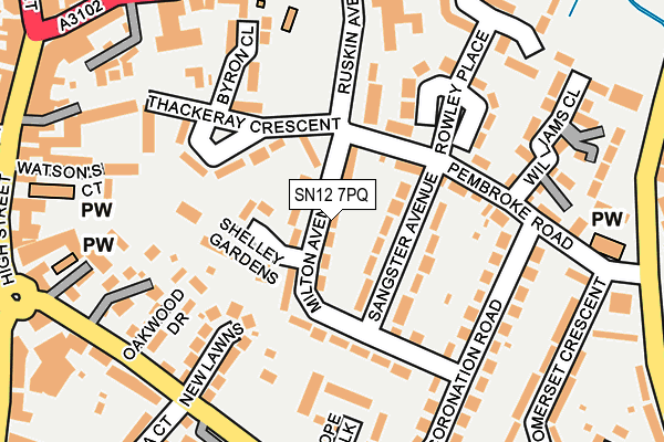 SN12 7PQ map - OS OpenMap – Local (Ordnance Survey)