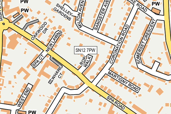 SN12 7PW map - OS OpenMap – Local (Ordnance Survey)