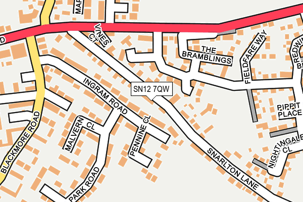 SN12 7QW map - OS OpenMap – Local (Ordnance Survey)