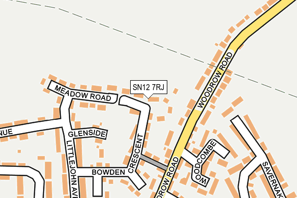SN12 7RJ map - OS OpenMap – Local (Ordnance Survey)