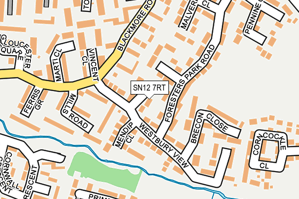 SN12 7RT map - OS OpenMap – Local (Ordnance Survey)