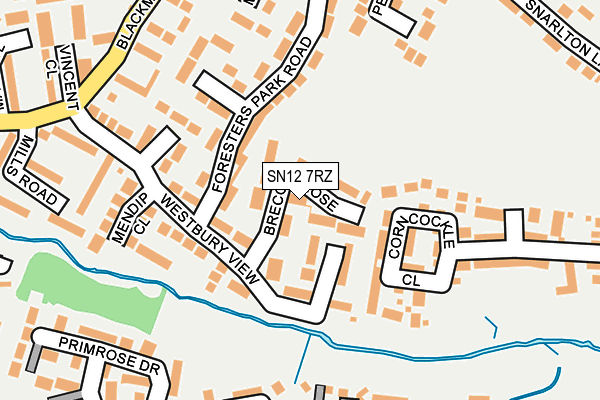 SN12 7RZ map - OS OpenMap – Local (Ordnance Survey)