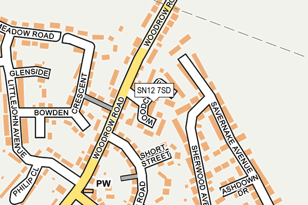 SN12 7SD map - OS OpenMap – Local (Ordnance Survey)