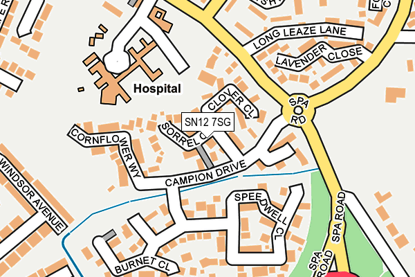 SN12 7SG map - OS OpenMap – Local (Ordnance Survey)