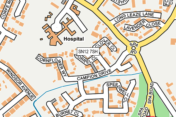 SN12 7SH map - OS OpenMap – Local (Ordnance Survey)