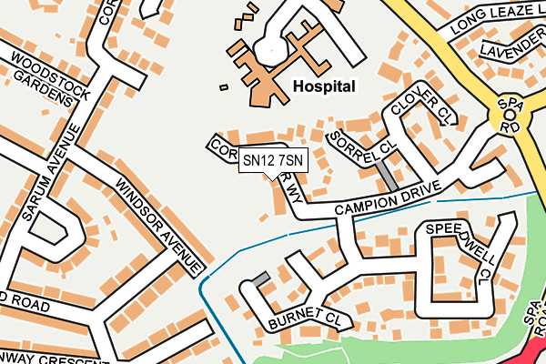 SN12 7SN map - OS OpenMap – Local (Ordnance Survey)