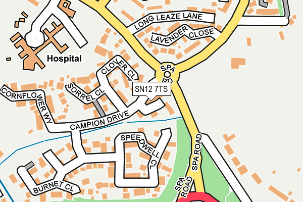 SN12 7TS map - OS OpenMap – Local (Ordnance Survey)