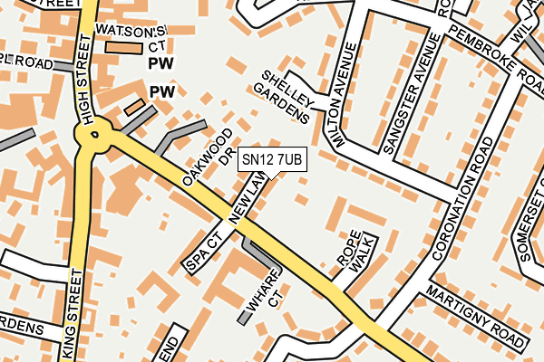 SN12 7UB map - OS OpenMap – Local (Ordnance Survey)