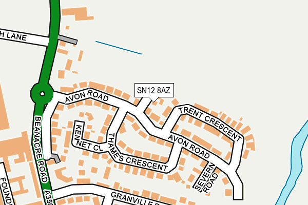 SN12 8AZ map - OS OpenMap – Local (Ordnance Survey)