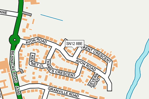 SN12 8BE map - OS OpenMap – Local (Ordnance Survey)