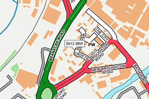 SN12 8BW map - OS OpenMap – Local (Ordnance Survey)