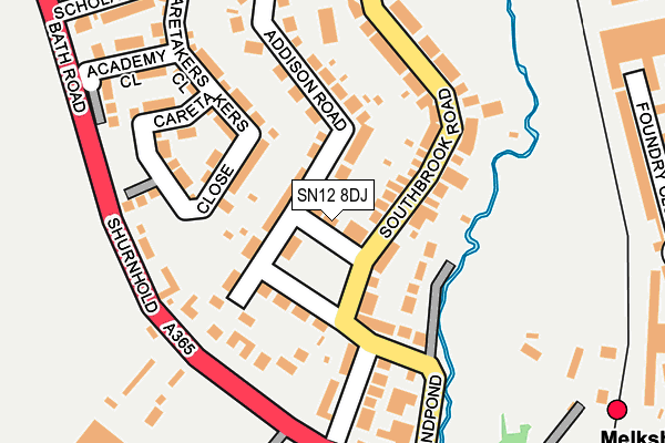 SN12 8DJ map - OS OpenMap – Local (Ordnance Survey)