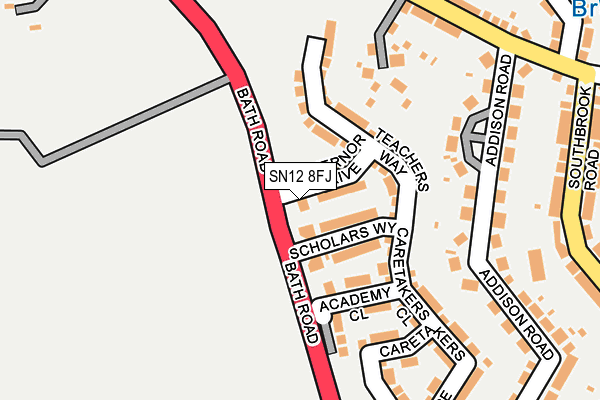 SN12 8FJ map - OS OpenMap – Local (Ordnance Survey)