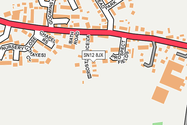 SN12 8JX map - OS OpenMap – Local (Ordnance Survey)