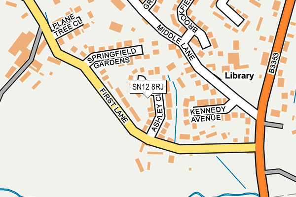 SN12 8RJ map - OS OpenMap – Local (Ordnance Survey)
