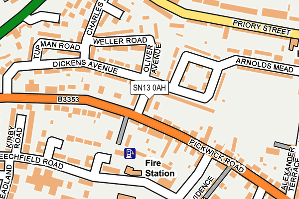 SN13 0AH map - OS OpenMap – Local (Ordnance Survey)