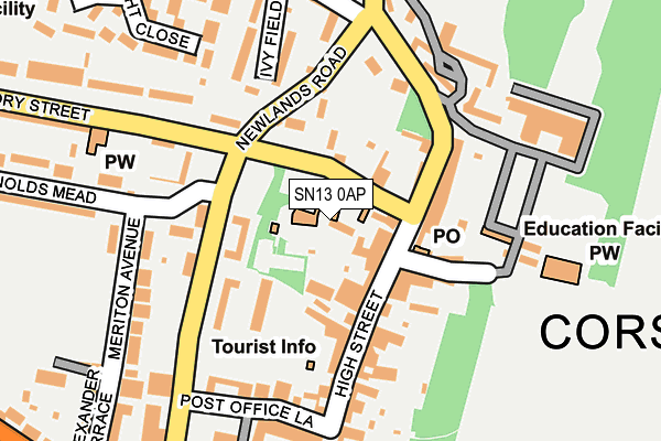 SN13 0AP map - OS OpenMap – Local (Ordnance Survey)