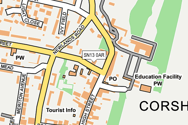 SN13 0AR map - OS OpenMap – Local (Ordnance Survey)