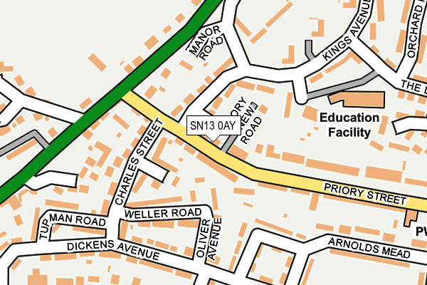 SN13 0AY map - OS OpenMap – Local (Ordnance Survey)