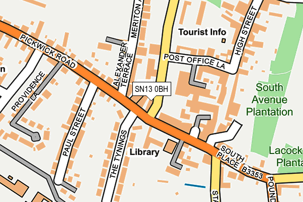 SN13 0BH map - OS OpenMap – Local (Ordnance Survey)