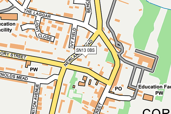 SN13 0BS map - OS OpenMap – Local (Ordnance Survey)