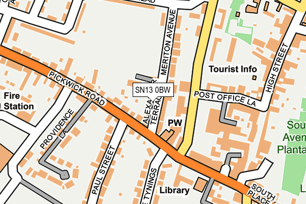 SN13 0BW map - OS OpenMap – Local (Ordnance Survey)