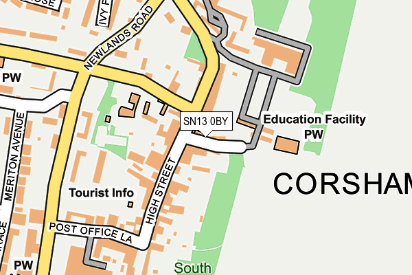 SN13 0BY map - OS OpenMap – Local (Ordnance Survey)