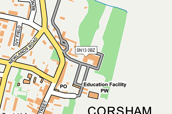 SN13 0BZ map - OS OpenMap – Local (Ordnance Survey)