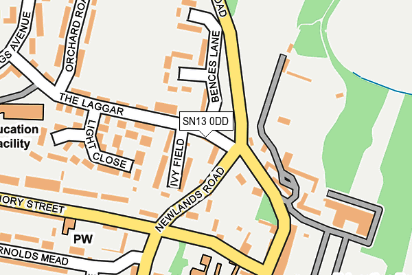 SN13 0DD map - OS OpenMap – Local (Ordnance Survey)