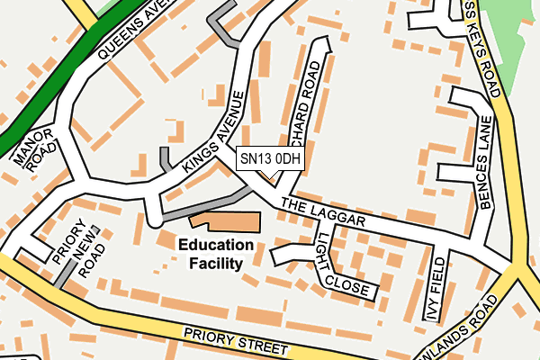 SN13 0DH map - OS OpenMap – Local (Ordnance Survey)